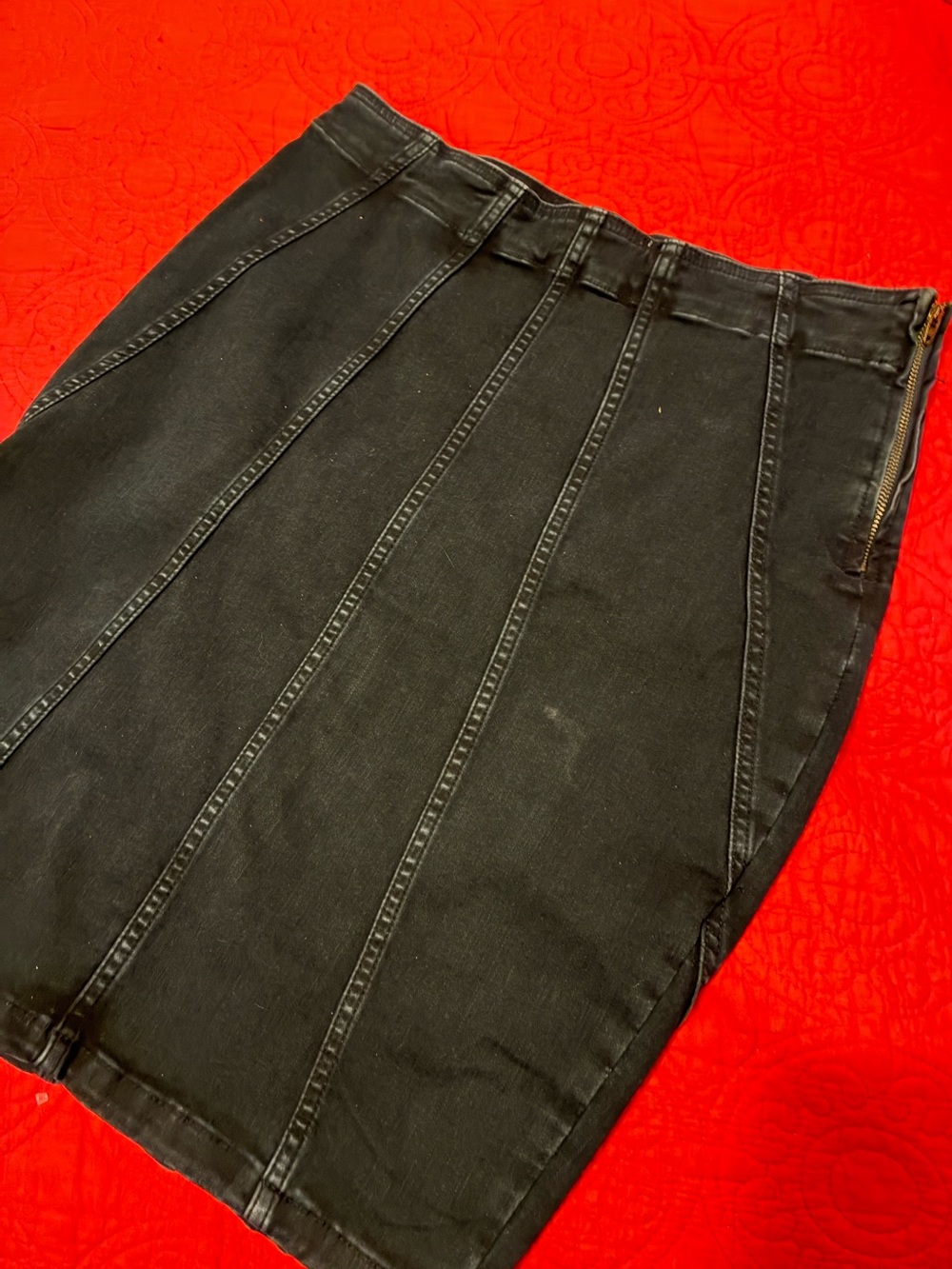 Free People Seamed Denim Skirt